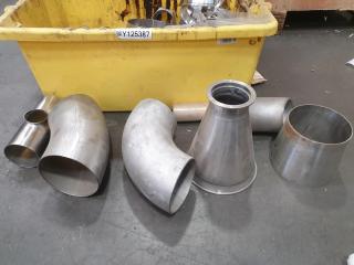 Bin of Stainless Pipe Fittings