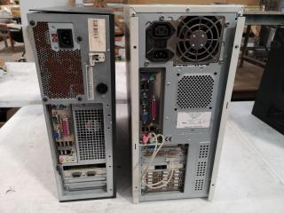 5x Assorted Older Desktop Computers, Parts only, damaged cases