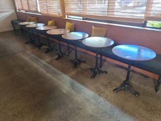 7 x Small Round Cafe Tables