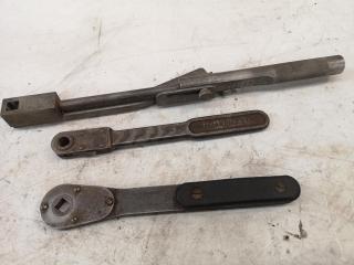 3x Assorted Vintage Ratchets & Torque Wrench