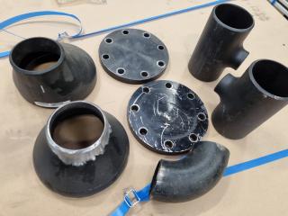 Assorted Industrial Water Pipe Fittings, Reducers, Caps