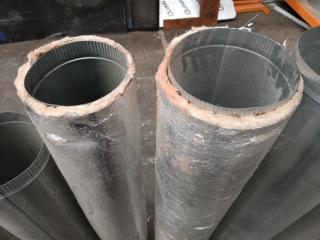 11x Assorted Size Galvanised Steel Duct Flues