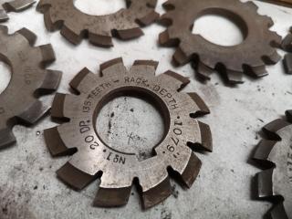 13x Assorted Involute Gear Mill Cutters