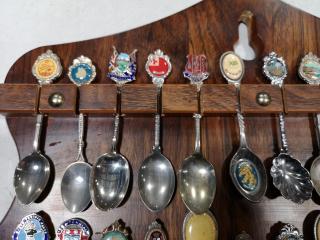 96x Decorative Display Spoons w/ 2x Wooden Wall Boards