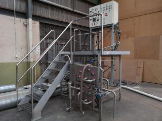 Steel Elevated Stand w/ Assorted Beer Production Controls, Valves, & More