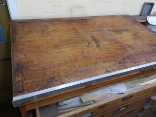 Vintage Wooden Plan or Artwork Drawer Unit