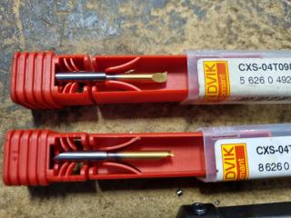 3x Sandvik Coromant CoroTurn XS Cylindrical Tool Holders w/ 5x Tools