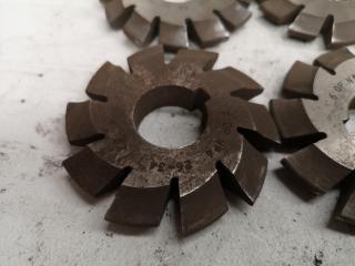 8x Assorted Involute Gear Mill Cutters