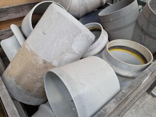 Assorted Large Diameter PVC Pipe Connectors, Fittings