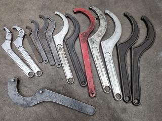 13x Assorted Hook Wrenches