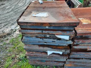 Lot of 8 Collapsible Steel Storge Boxes.