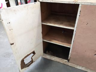 Vintage Wooden Workshop Storage Cabinet