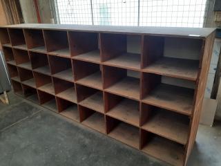 Large Wooden Workshop Shelving Unit