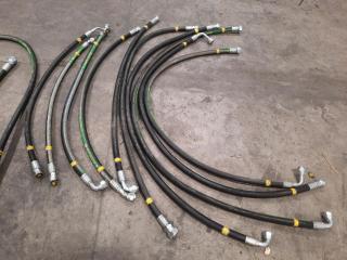 Assortment of 13 Hydraulic Hoses