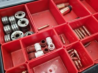 3x Part Bins w/ Welding Tips, Accessories, & More