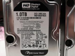 2x Western Digital WD Caviar Black 3.5" Hard Drives, 1Tb & 640Gb