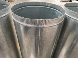 4x 400x1200mm Galvanized Steel Cylindrical Ducting Flues