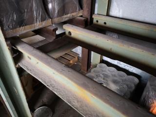 Vintage Antique Heavy Steel Workshop Pallet Rack of Railroad Rails