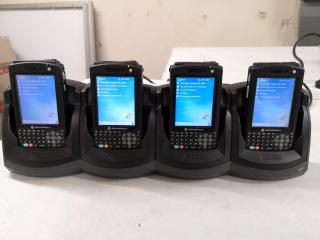 4x Motorola MC50 Mobile Handheld Computers w/ Charging Cradle