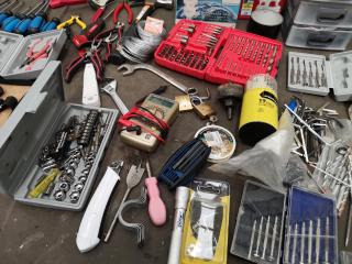 Assorted Lot of Hand Tools, Fastening Hardware, & More