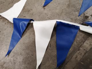 Lengths of Blue & White Triangle Flag Bunting