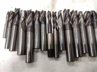 43x Assorted Ball, Square, & Finishing End Mill Bits