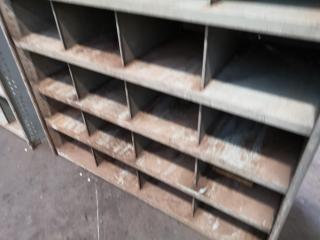 3x Metal Workshop Pigeon Hole Storage Units