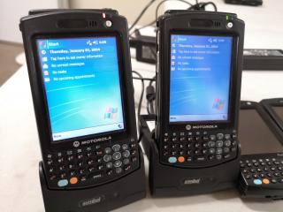 4x Motorola Symbol MC50 Mobile Handheld Computers w/ 2x Charging Cradles
