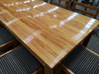 Stylish Large Macrocarpa Cafe Table and Chairs Set
