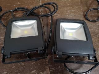 2x Outdoor Exterior LED Flood Lights by Halcyon, New
