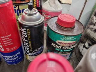 Assorted Automotive Oils, Paints, Additives, Strippers, & More