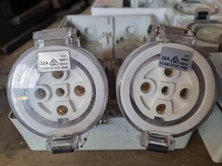 Assorted 3-Phase Electrical Plugs, Sockets, Boxes