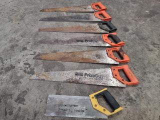 Assortment of 7 Hand Saws