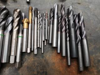 80+ Assorted Milling End Mills & Taping Bits