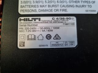 Hilti Li-Ion Battery Charger C 4/36-90, As New!