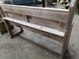 2x Vintage Antique Wooden Church Benches