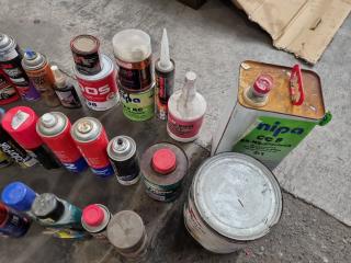 Assorted Automotive Oils, Paints, Additives, Strippers, & More