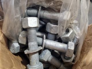 40x Bremick Galvanised Structural Assembly Bolts, M20x100mm