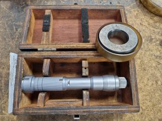 Mitutoyo 3-Point Internal Micrometer 368-707, 25-30mm, w/ Setting Ring