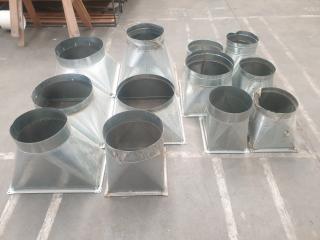12 x Square to Round Duct Adapters