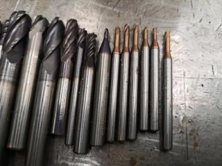 28x Assorted Ball, Finish, & Square, End Mills