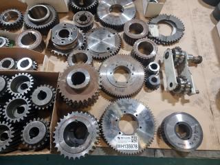 Large Assortment of Gears, Rollers and Sprockets