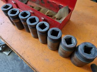 8-Piece 1" Drive Impact Sockets, Imperial Sizes