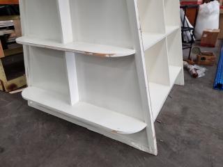 Sturdy Wooden 3-Sided Retail Display Shelf