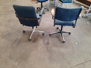 2 x Retro Office Swivel Chairs