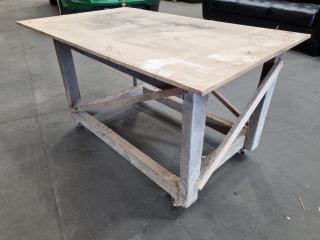 Wooden Workshop Table Trolley