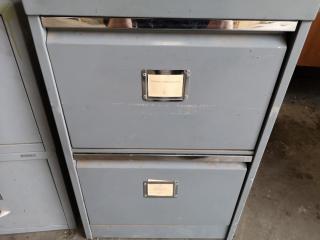 2x Workshop Office 2-Drawer Metal File Cabinets