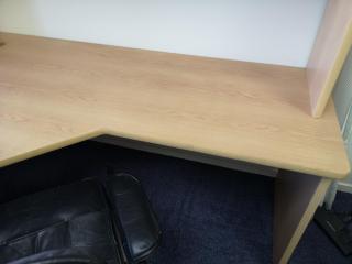 Office Corner L-Shaped Desk Workstation w/ Shelf Unit