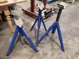 3x Heavy Duty Workshop Material Support Stands