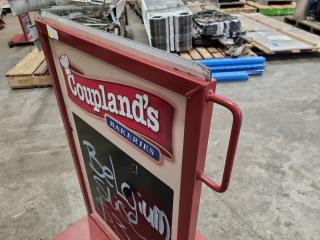 Heavy Steel Mobile Sidewalk Retail Sign Frame.
